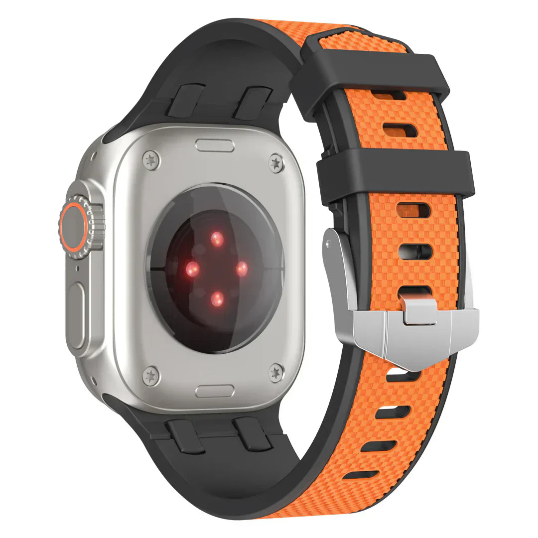 Aeria | Tofarvet silikonearmbånd til Apple Watch | Lersk