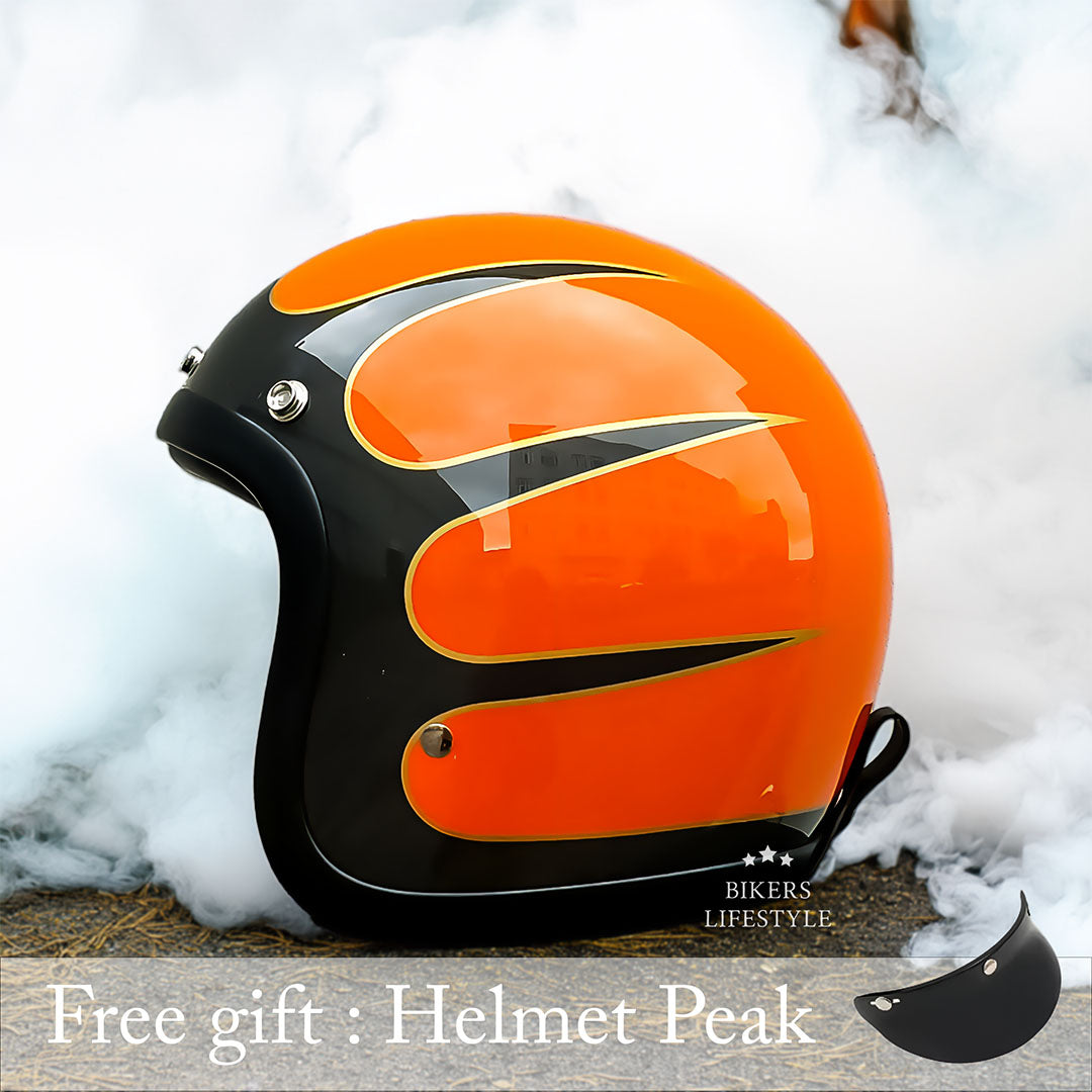 Vintage Motorcycle Helmet Low Profile For Riders DOT ECE | Lersk