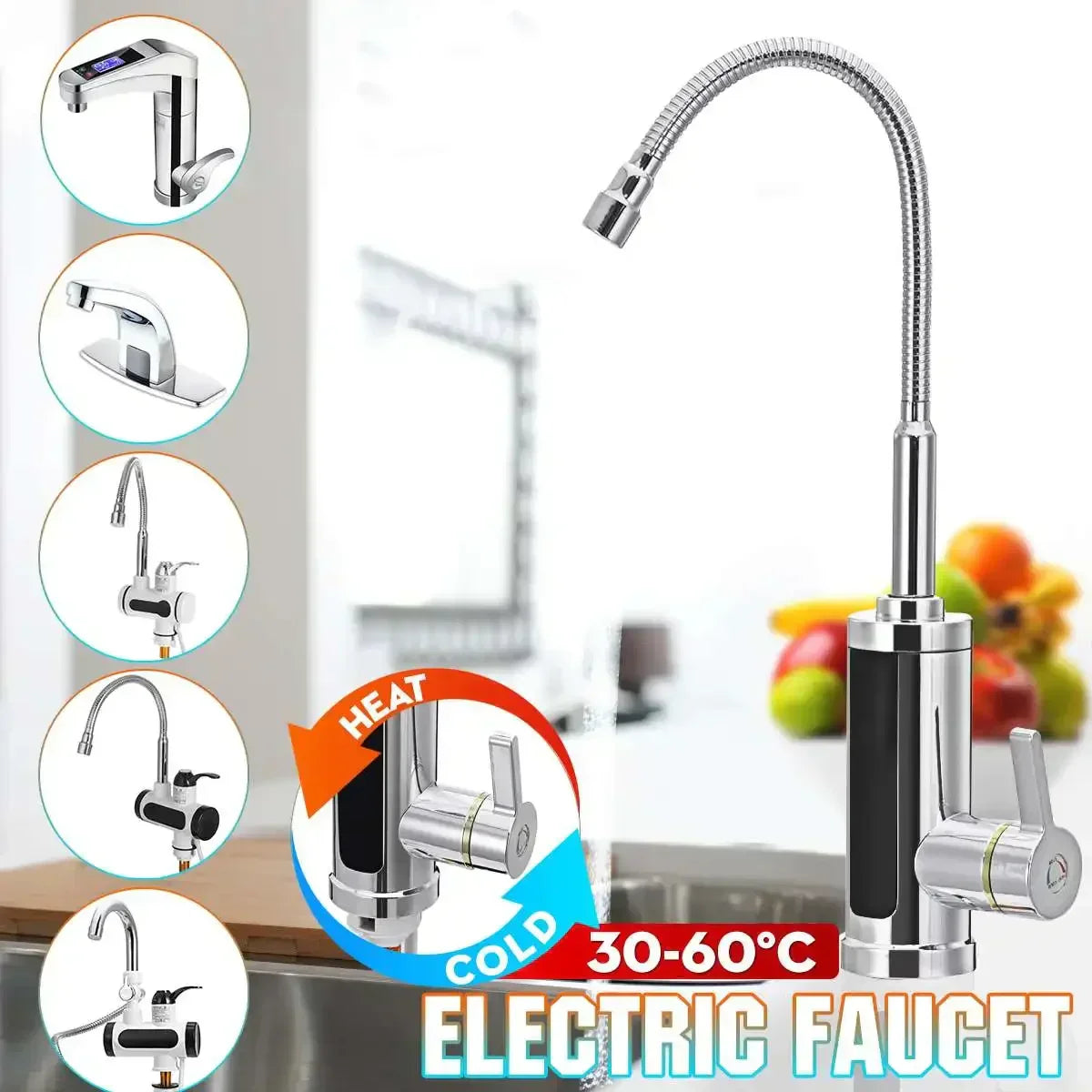 FlowHeat 3000W Electric Kitchen Tap With Instant Hot Water For Homes And Kitchens | Lersk