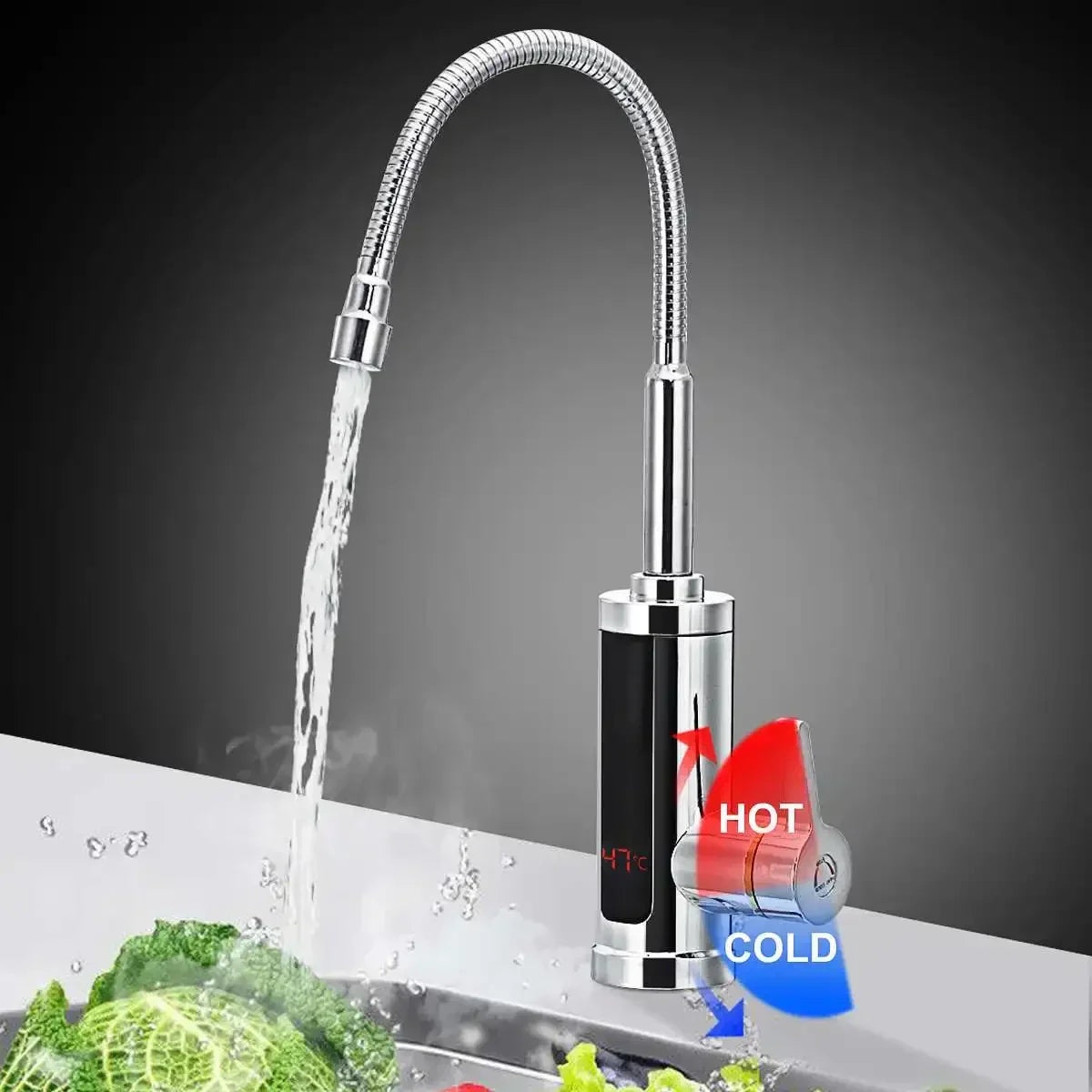 FlowHeat 3000W Electric Kitchen Tap With Instant Hot Water For Homes And Kitchens | Lersk