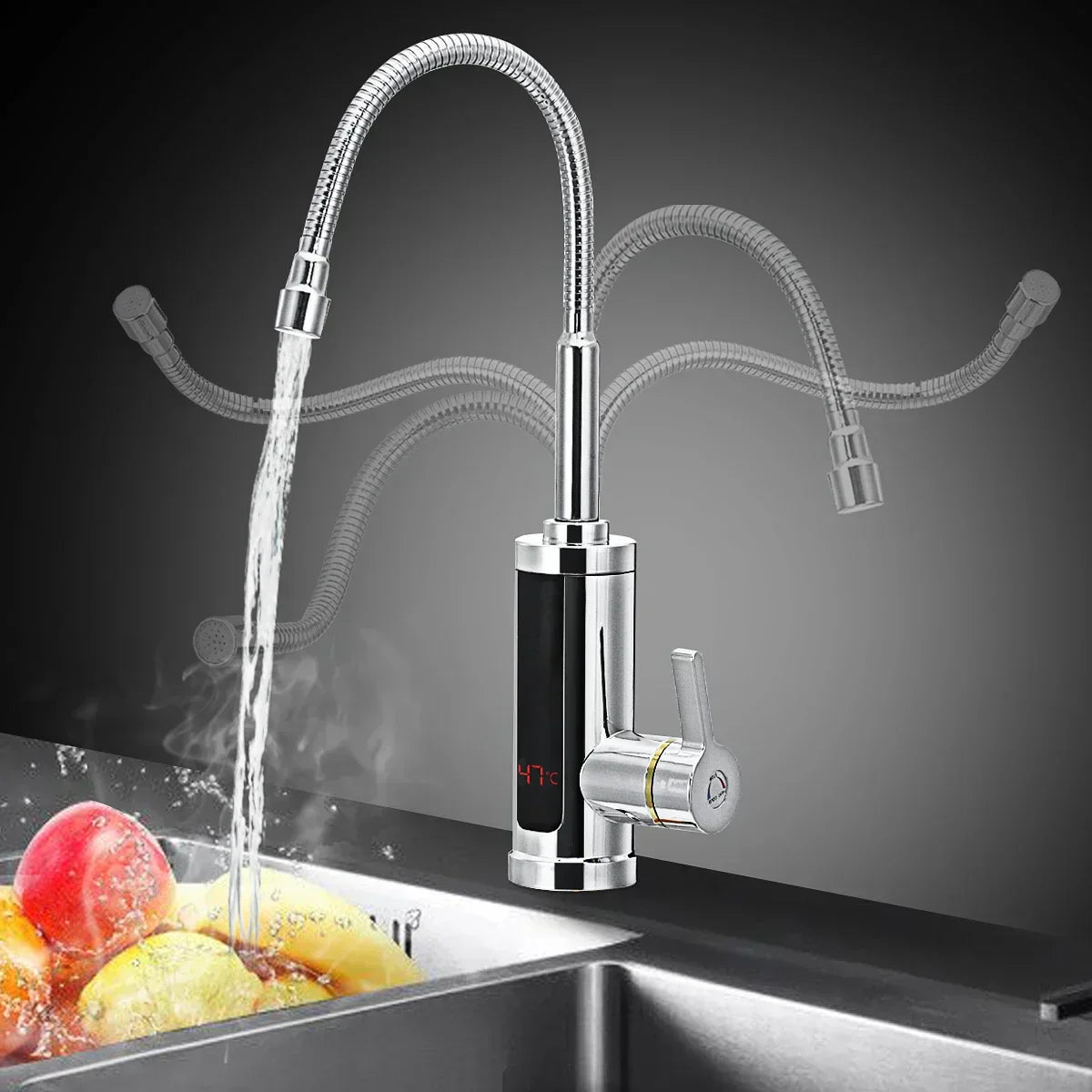 FlowHeat 3000W Electric Kitchen Tap With Instant Hot Water For Homes And Kitchens | Lersk