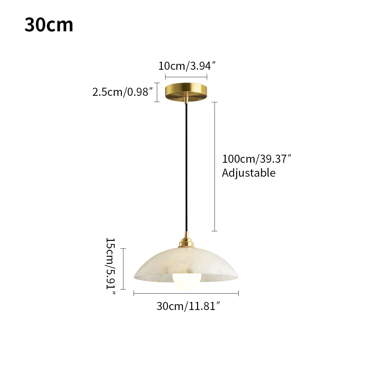 Lámpara colgante Dome Spanish Alabaster para comedor | Lersk