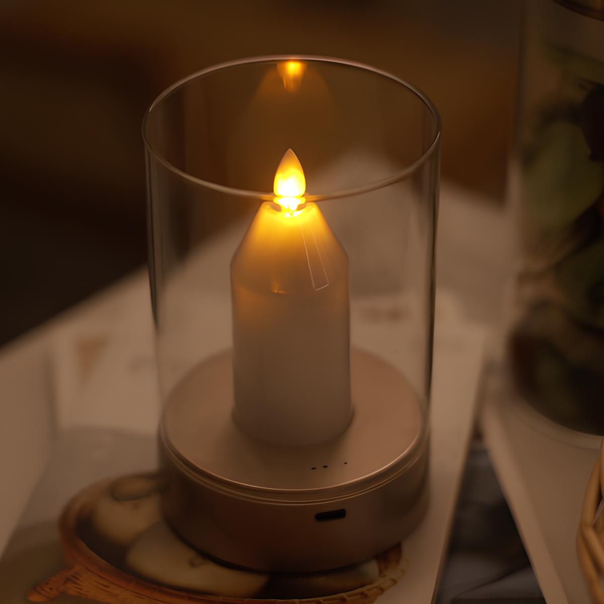 Luce Ambientale Ricaricabile a Candela Senza Fiamma per Decorazione | Lersk