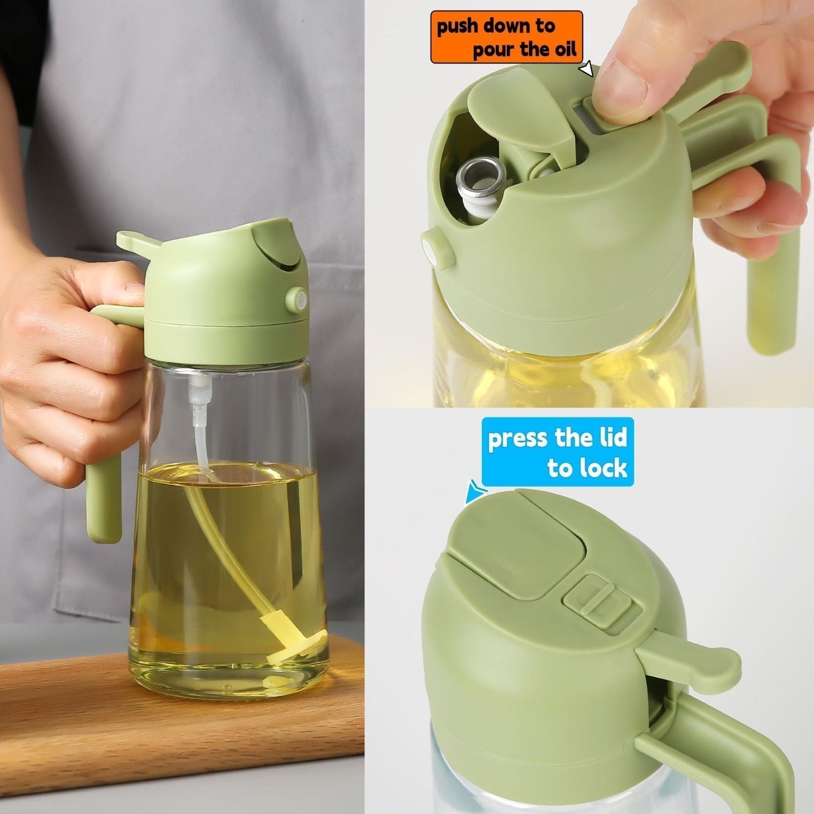 Culina Dual-Action Kitchen Oil Sprayer And Dispenser Bottle | Lersk