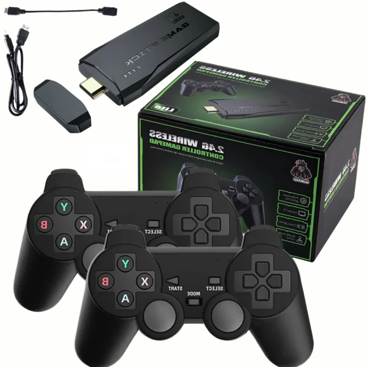 HDMI 4K TV Game Stick Console With 64GB And 20,000 Plus Retro Games And Two Wireless Gamepads | Lersk
