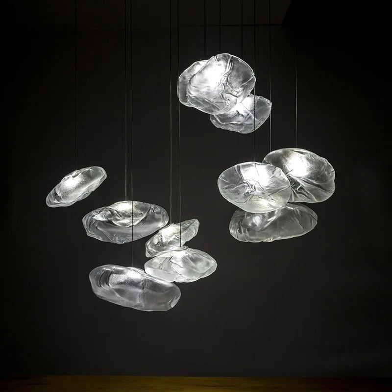 NovaCascade Glas-Kronleuchter mit Aluminiumrahmen und integrierter LED | Lersk