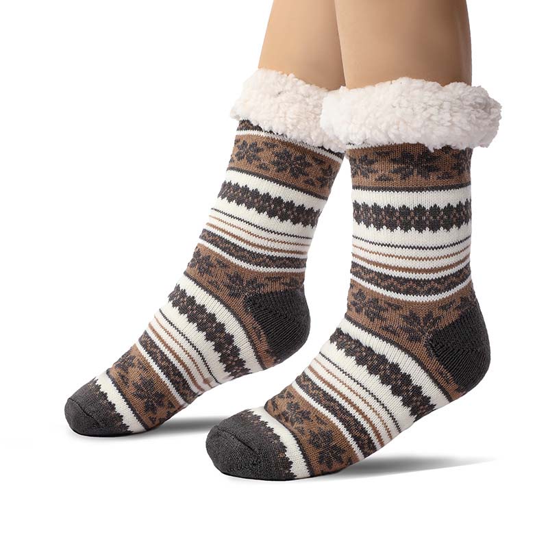 Calcetines para casa tipo pantufla de cachemira ultra gruesa Snowflake | Lersk