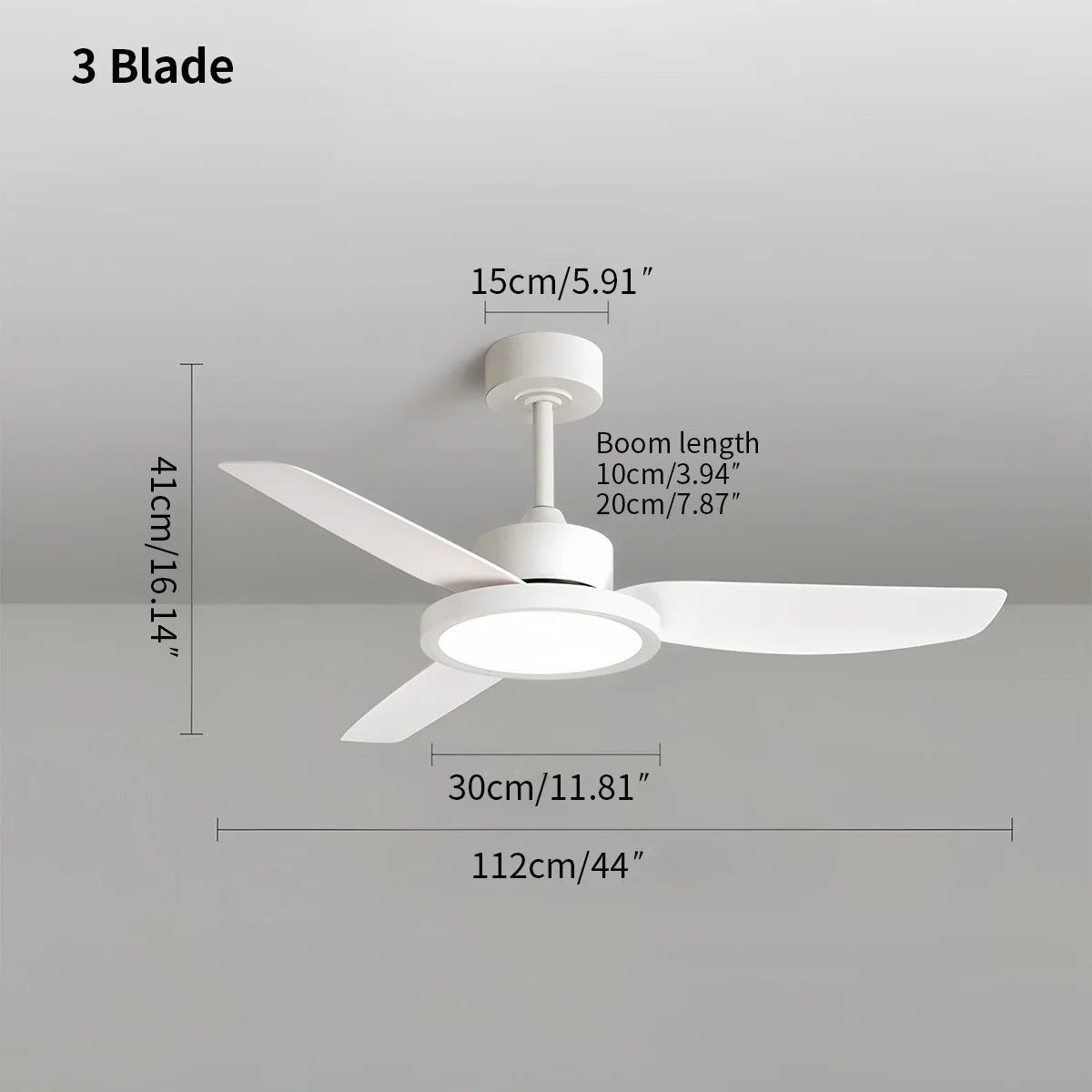 Moderní bílé stropní ventilátory se světly a dálkovým ovládáním | Lersk