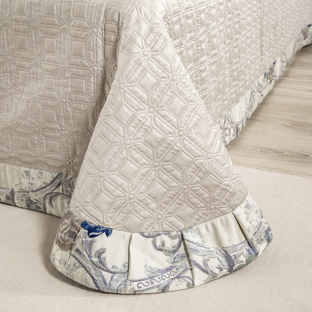 Orenda Bloom Jacquard Bedding Set With Floral Embroidery | Lersk