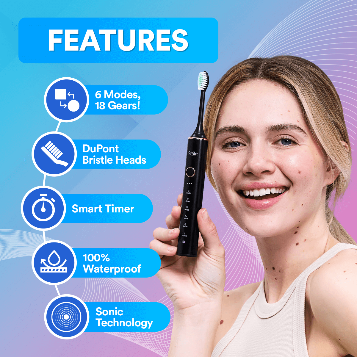 6-in-1 Sonic Electric Toothbrush | Lersk