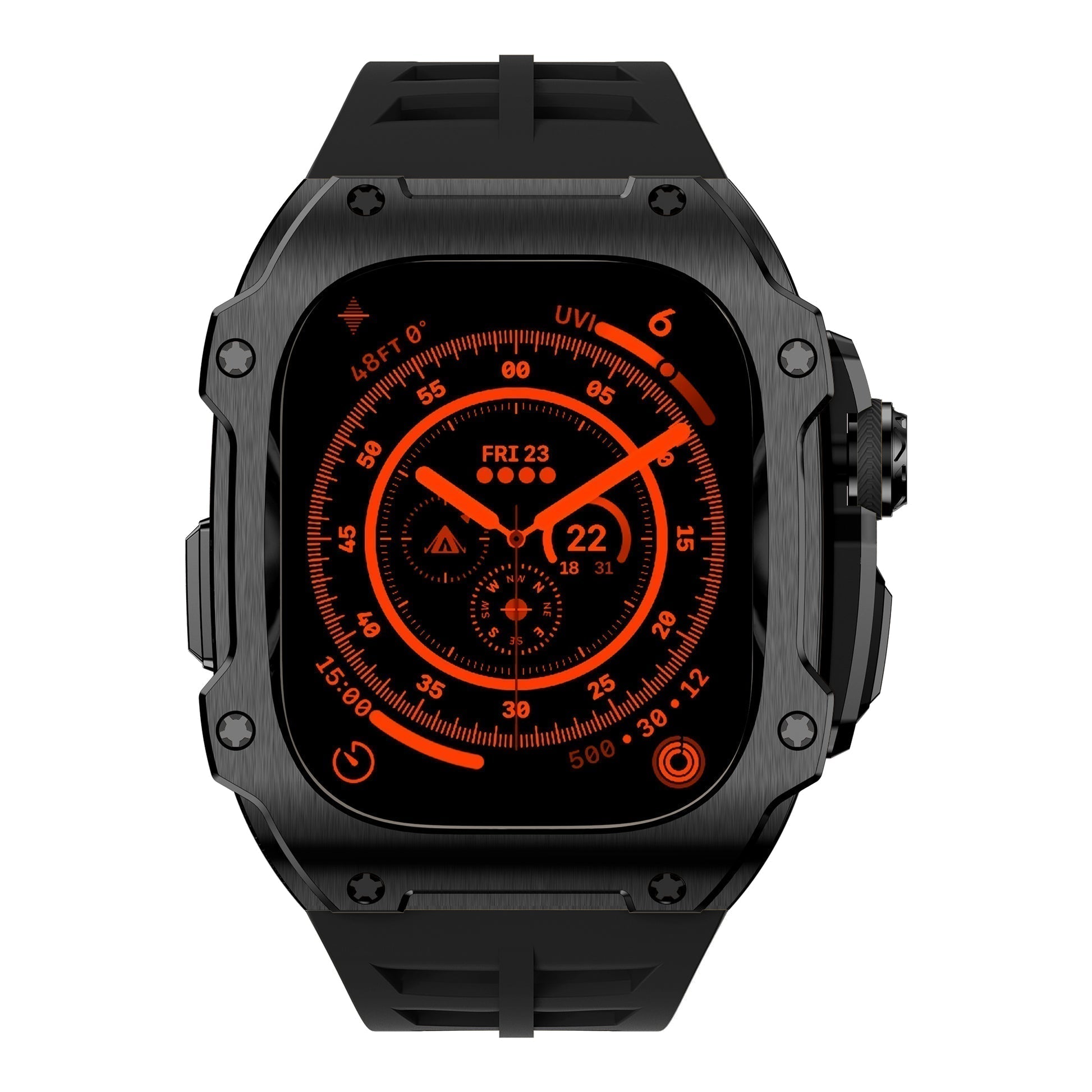 Ardent Series Obsidian Guard rustfrit stål-etui til Apple Watch Ultra | Lersk
