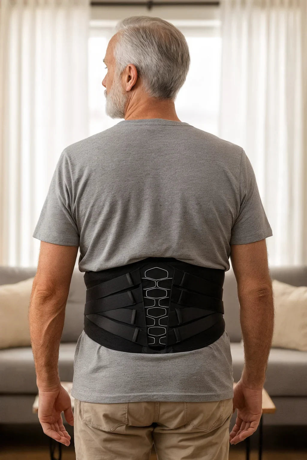 Adjustable Lower Back Brace with Support Rods and Pulley System for Posture and Lumbar Support | Lersk