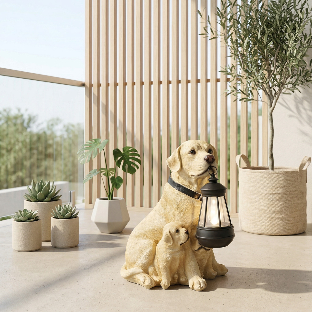 Solar-Hund Gartenornament für Außenbereich und Gartendekoration | Lersk