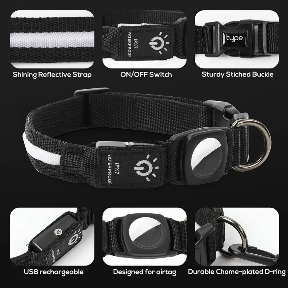 LumaPaw LED Waterproof Dog Collar With Tracker Slot | Lersk