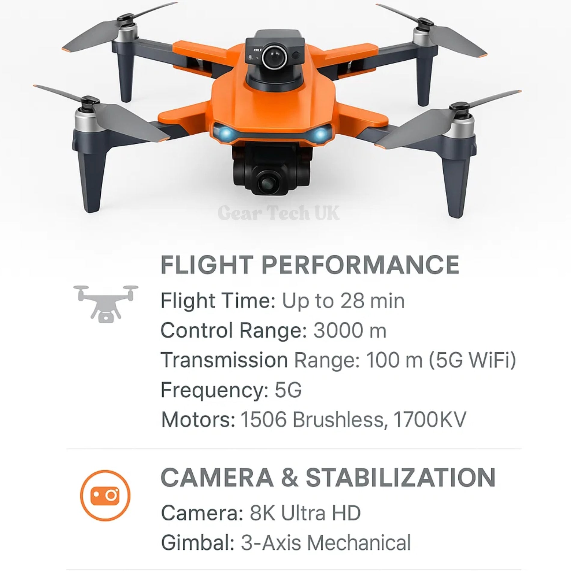 Altaris Aero Drone Pro med 8K dobbelt HD-kameraer og GPS lang batterilevetid | Lersk