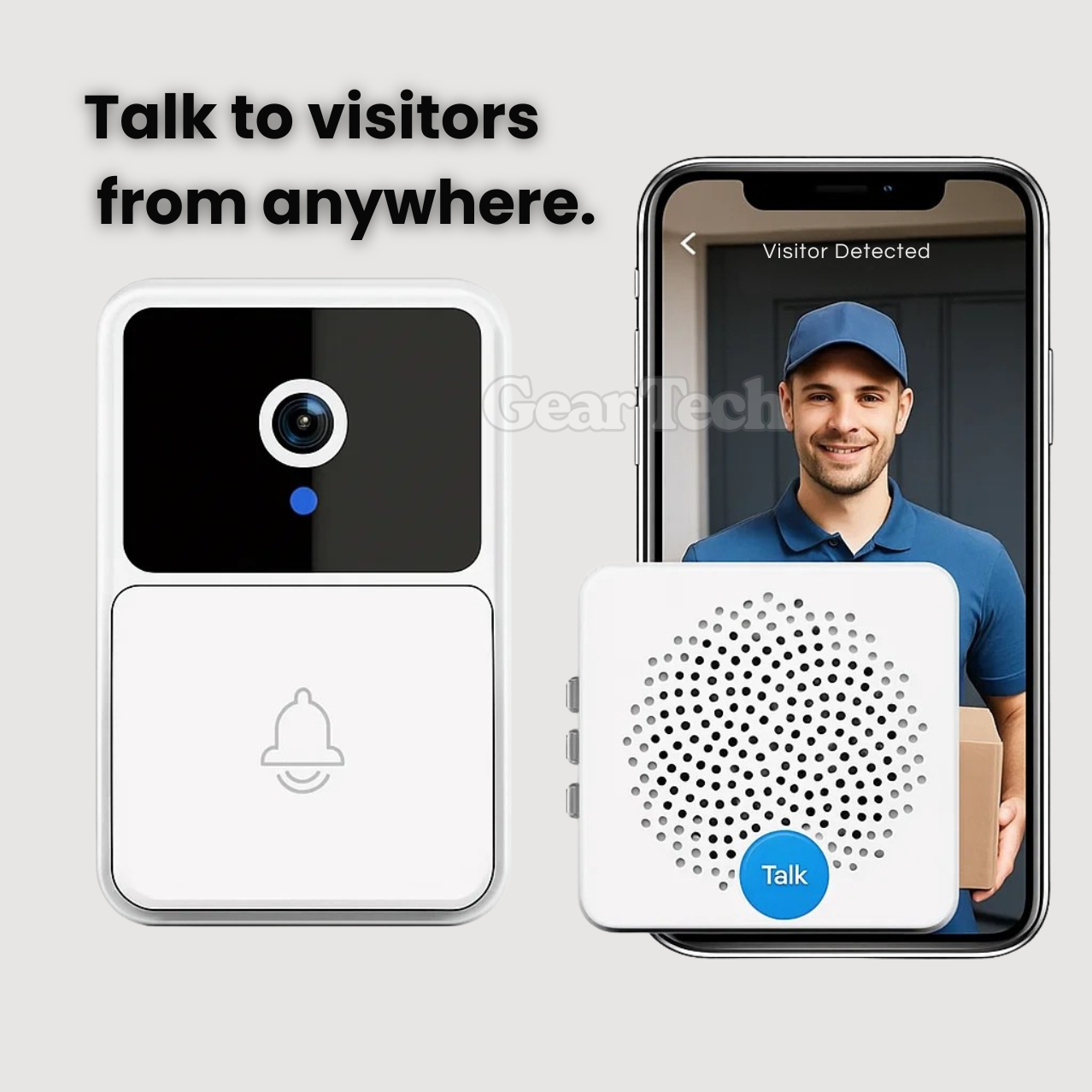 Campanello Video HD Wireless Intelligente con Avvisi di Movimento e Audio Bidirezionale | Lersk