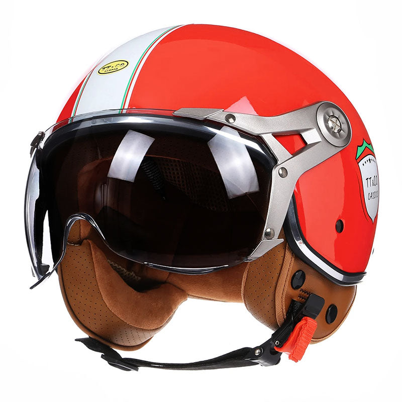 LyraJet Vintage Racer Helmet With Bubble Visor Shield | Lersk