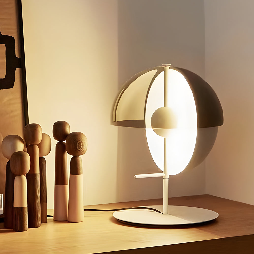 Astrae Tischlampe | Vertikale Halbkugel mit Rauchglasschirm | Lersk
