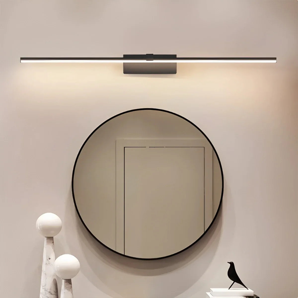 Aplique de pared lineal para baño con espejo | Lersk