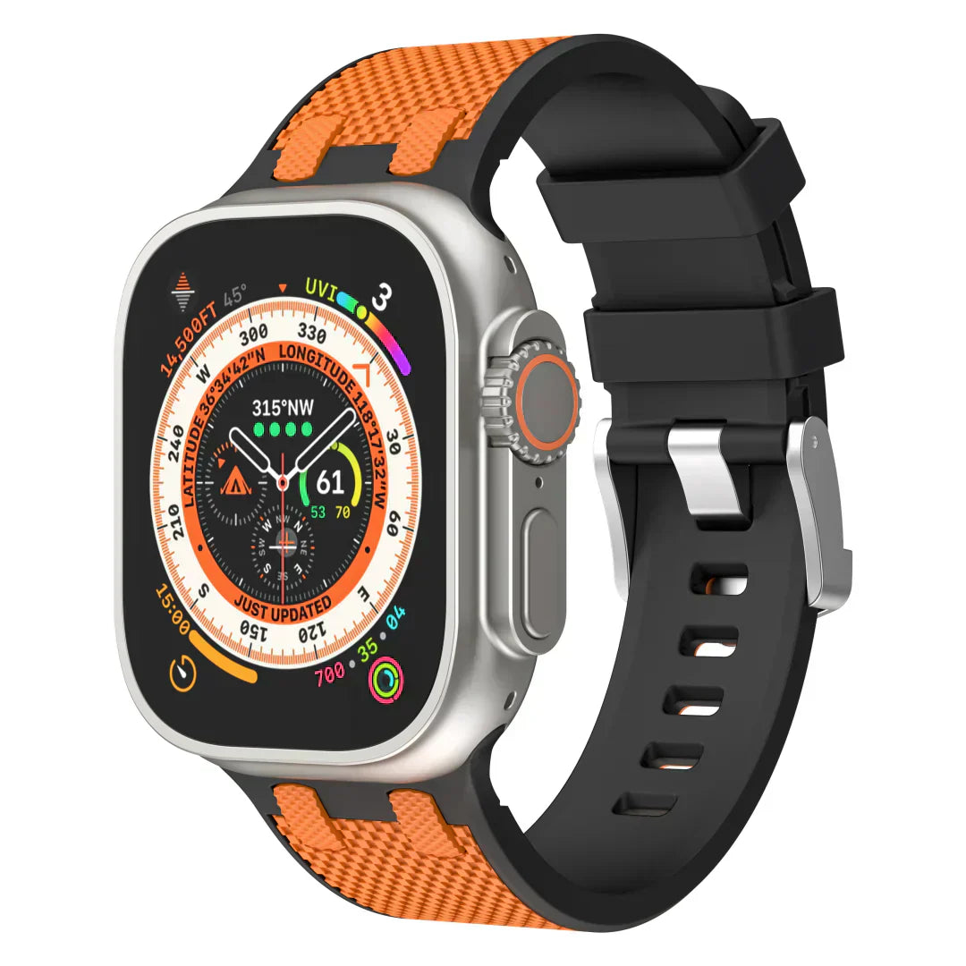 Aeria | Tofarvet silikonearmbånd til Apple Watch | Lersk
