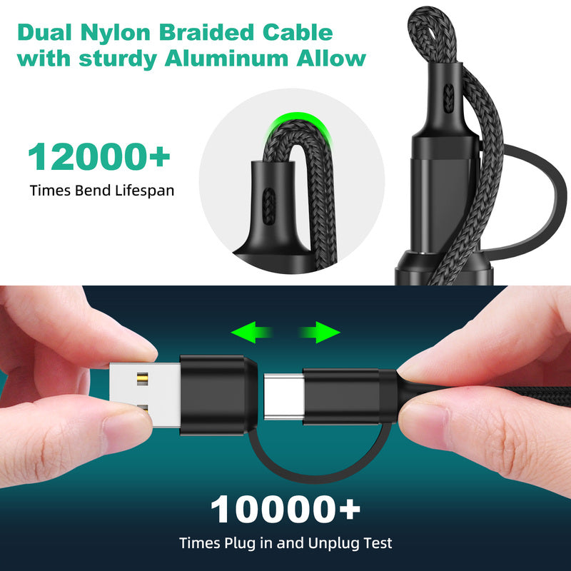3 i 1 USB-opladningskabel Universal Type C Micro USB til iPhone og Xiaomi | Lersk