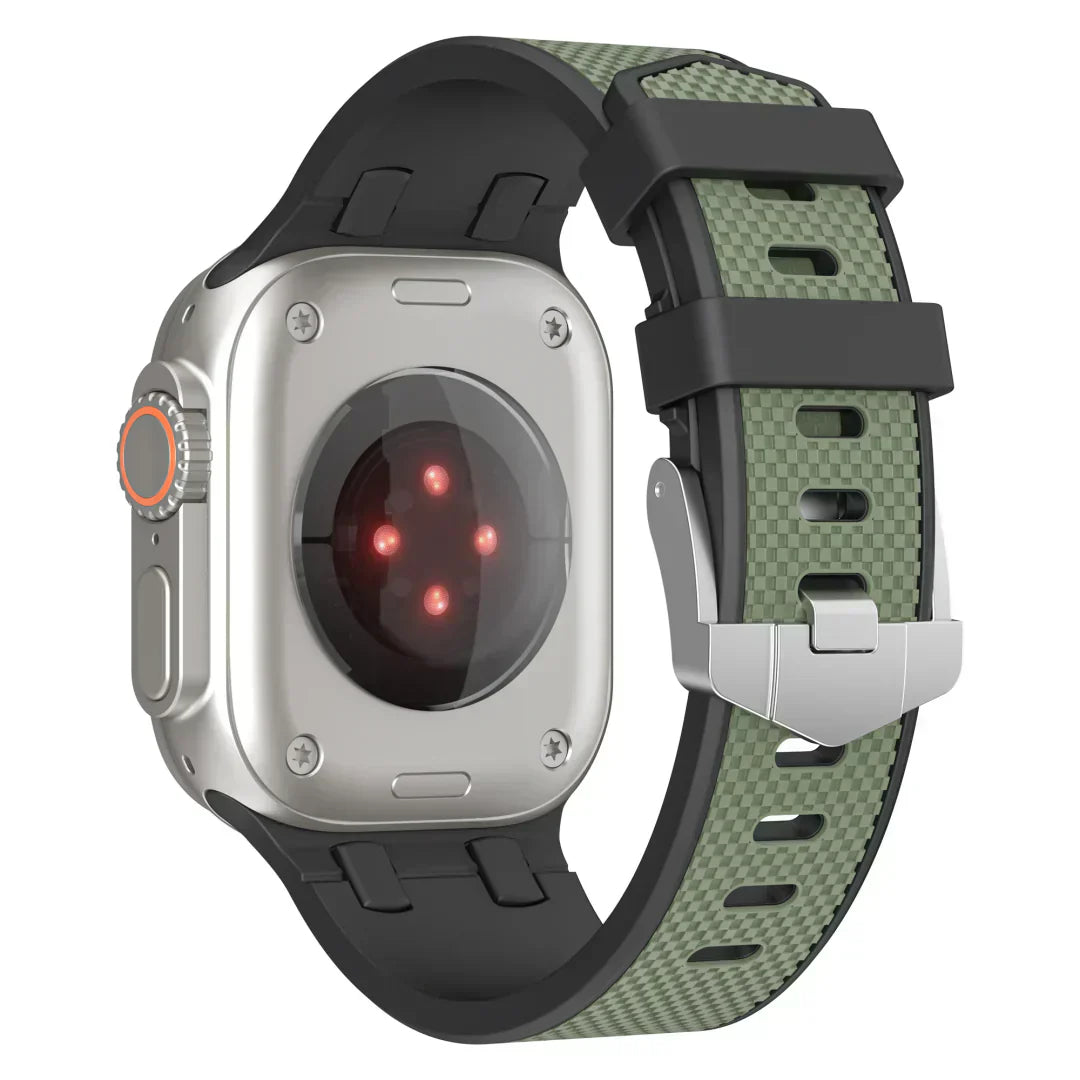 Aeria | Tofarvet silikonearmbånd til Apple Watch | Lersk