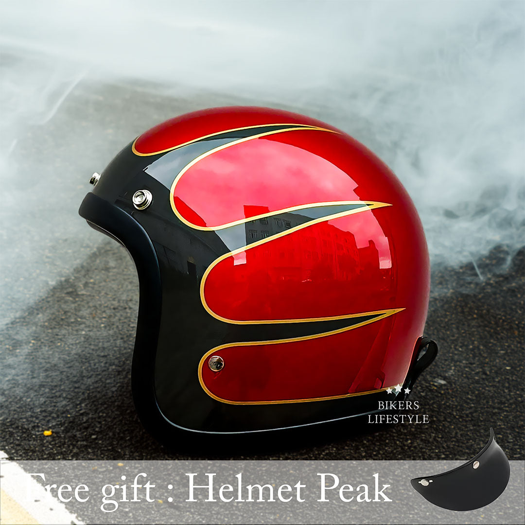 Vintage Motorcycle Helmet Low Profile For Riders DOT ECE | Lersk