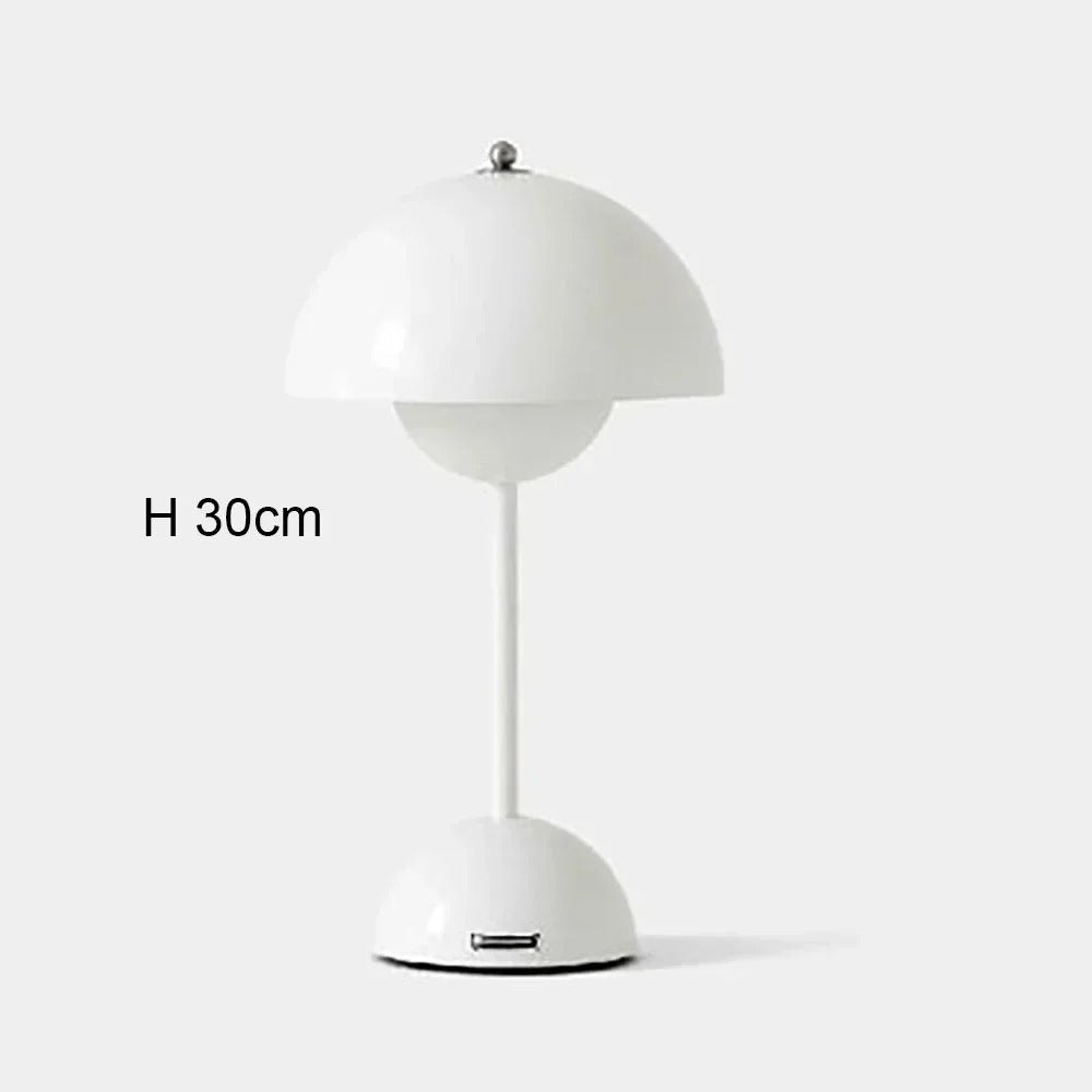 Nordic Led Table Lamp Wireless Rechargeable Mushroom Style for Small Spaces | Lersk
