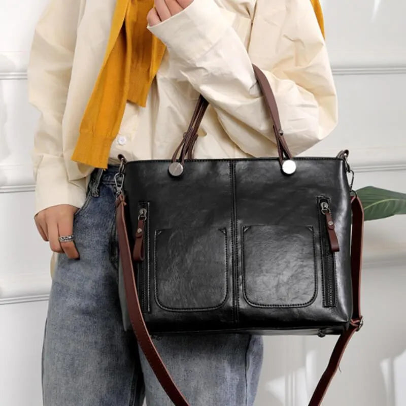 NordVine Vintage Nordic Leather Shoulder Bag Handmade | Lersk