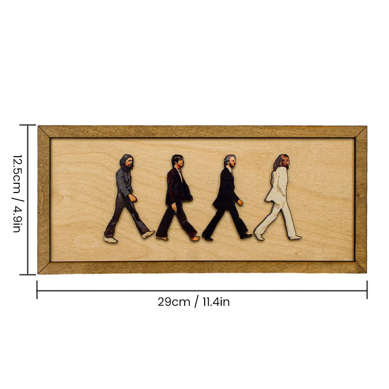 Retrato enmarcado de The Beatles Abbey Road para exhibición en pared, decoración clásica de portada de álbum | Lersk