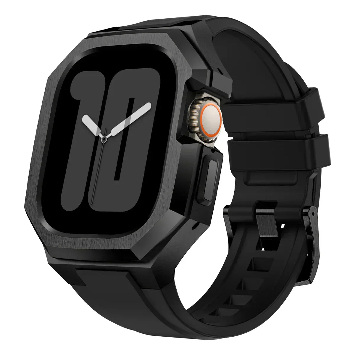 AeroCuff Fluoro Rubber Apple Watch-rem med rustfrit stålhus | Lersk