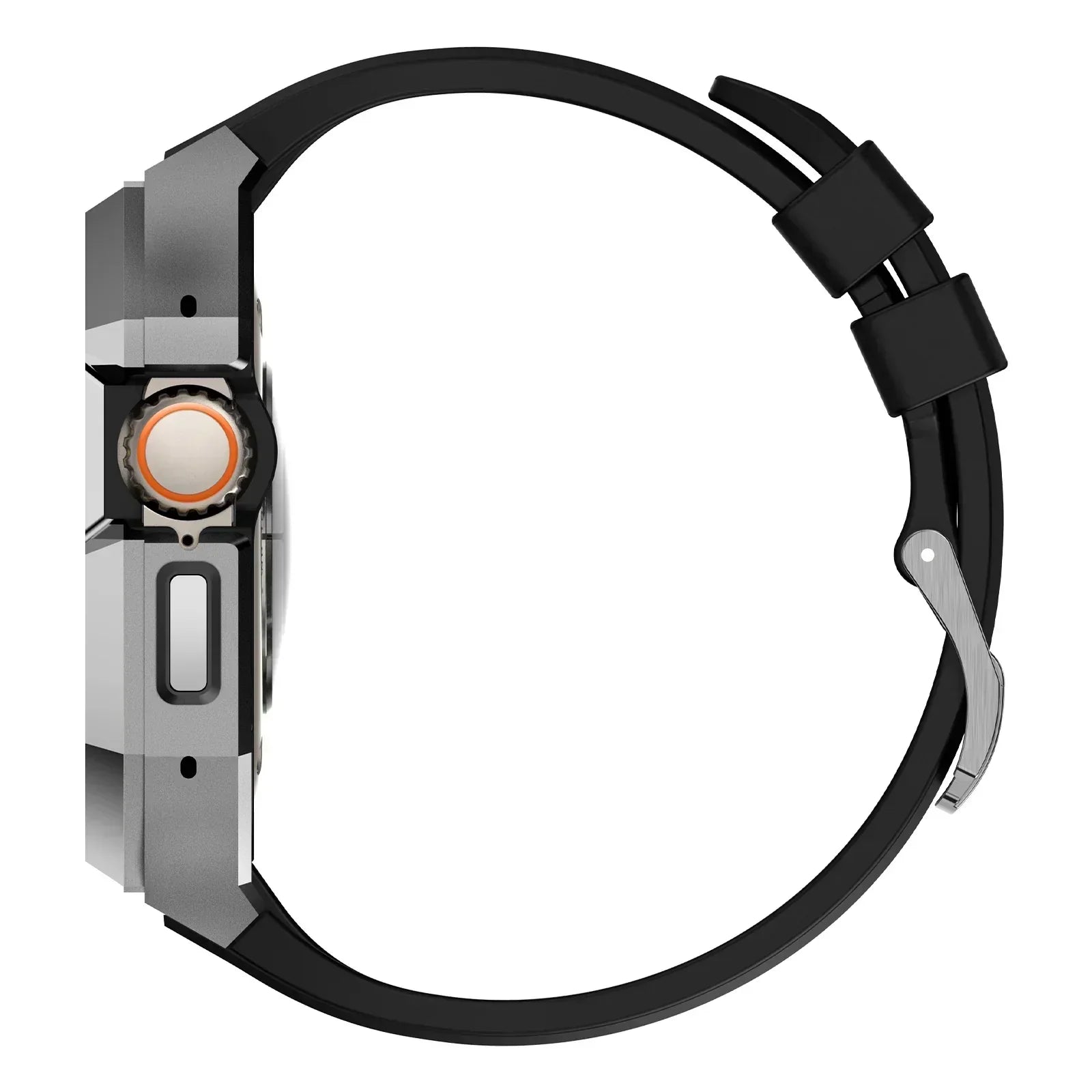 AeroCuff Fluoro Rubber Apple Watch-rem med rustfrit stålhus | Lersk