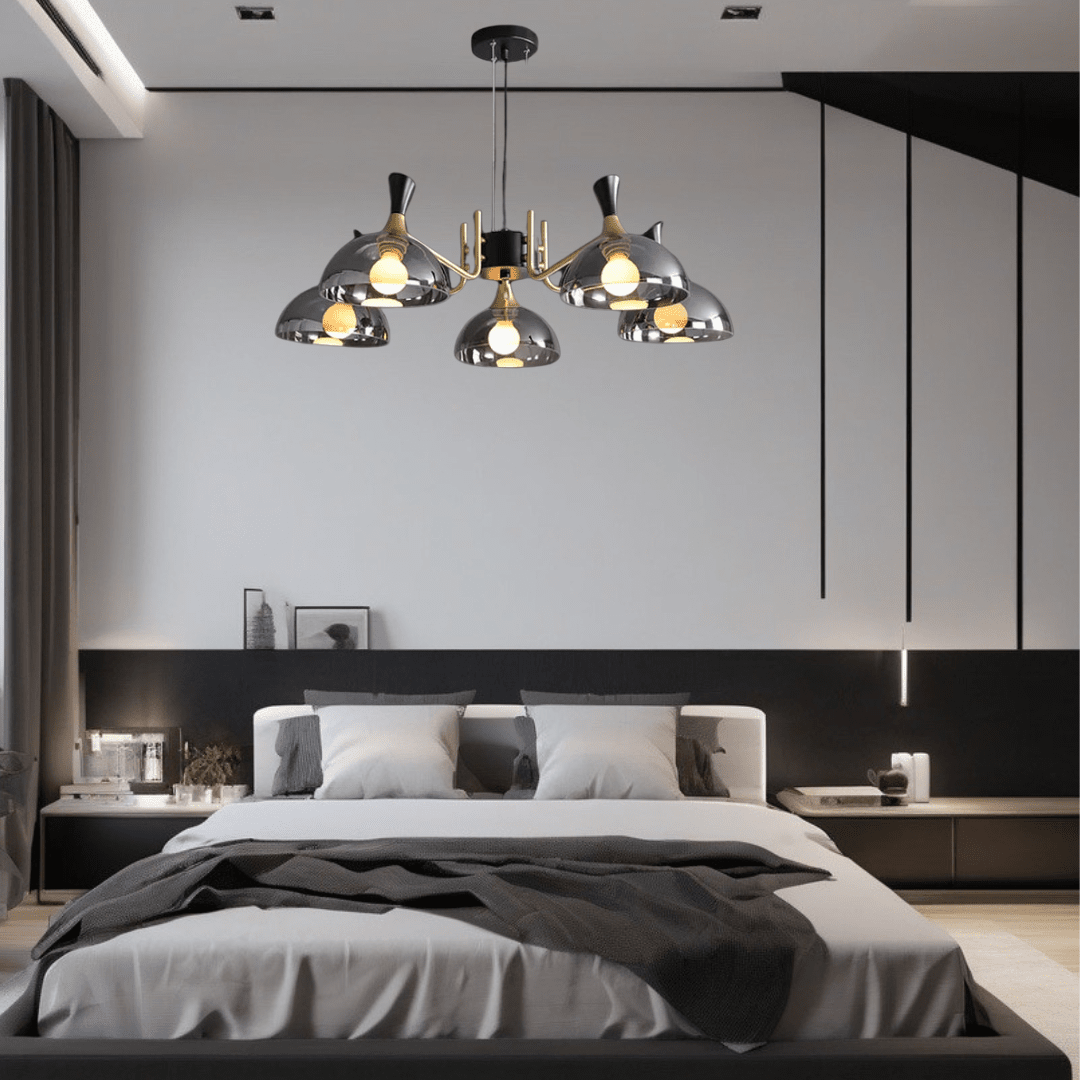 Lucentus | LED Chandelier in Black Glass | Lersk