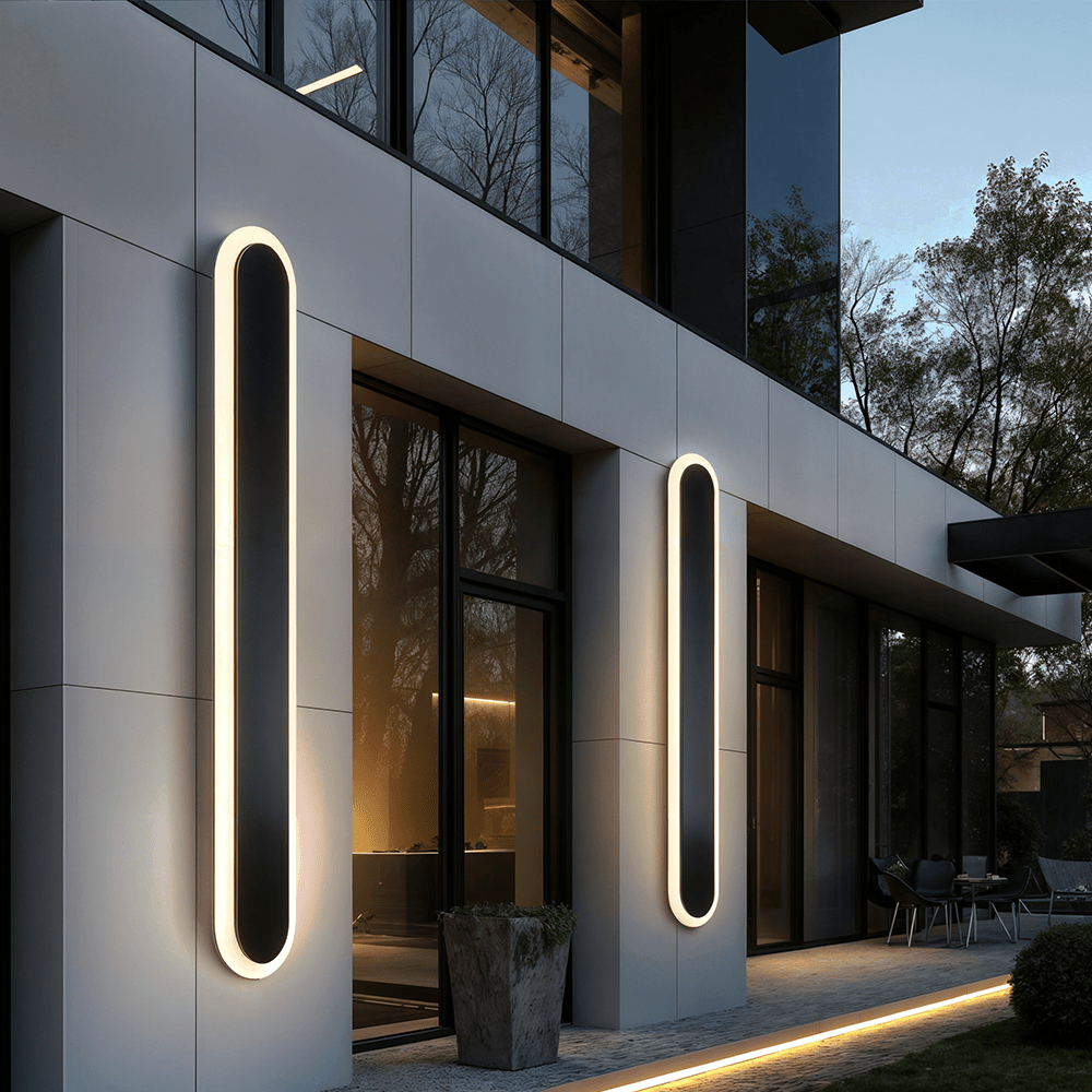 Ravelle Black Outdoor LED Wall Strip Light | Lersk