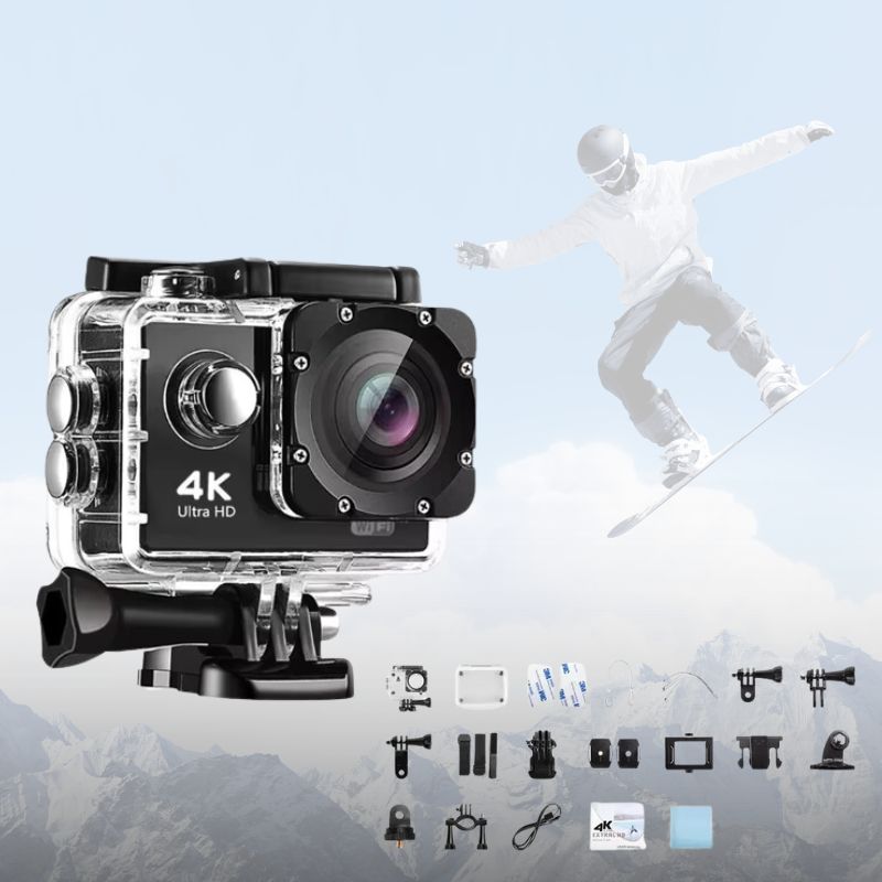 Kamera sportowa NovaTrail 4K z WiFi, wodoodporna, do vlogowania | Lersk