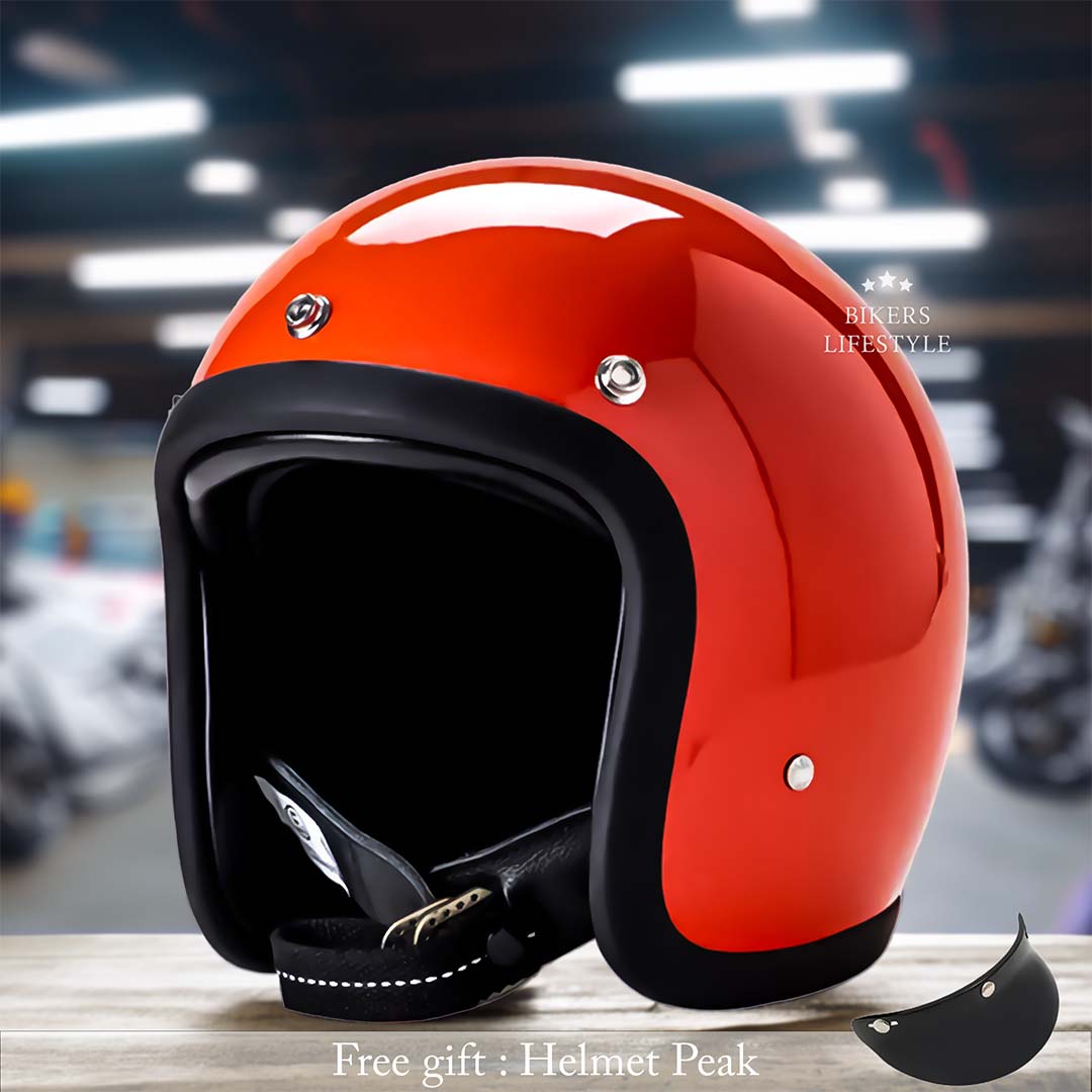 Vintage Motorcycle Helmet Low Profile For Riders DOT ECE | Lersk
