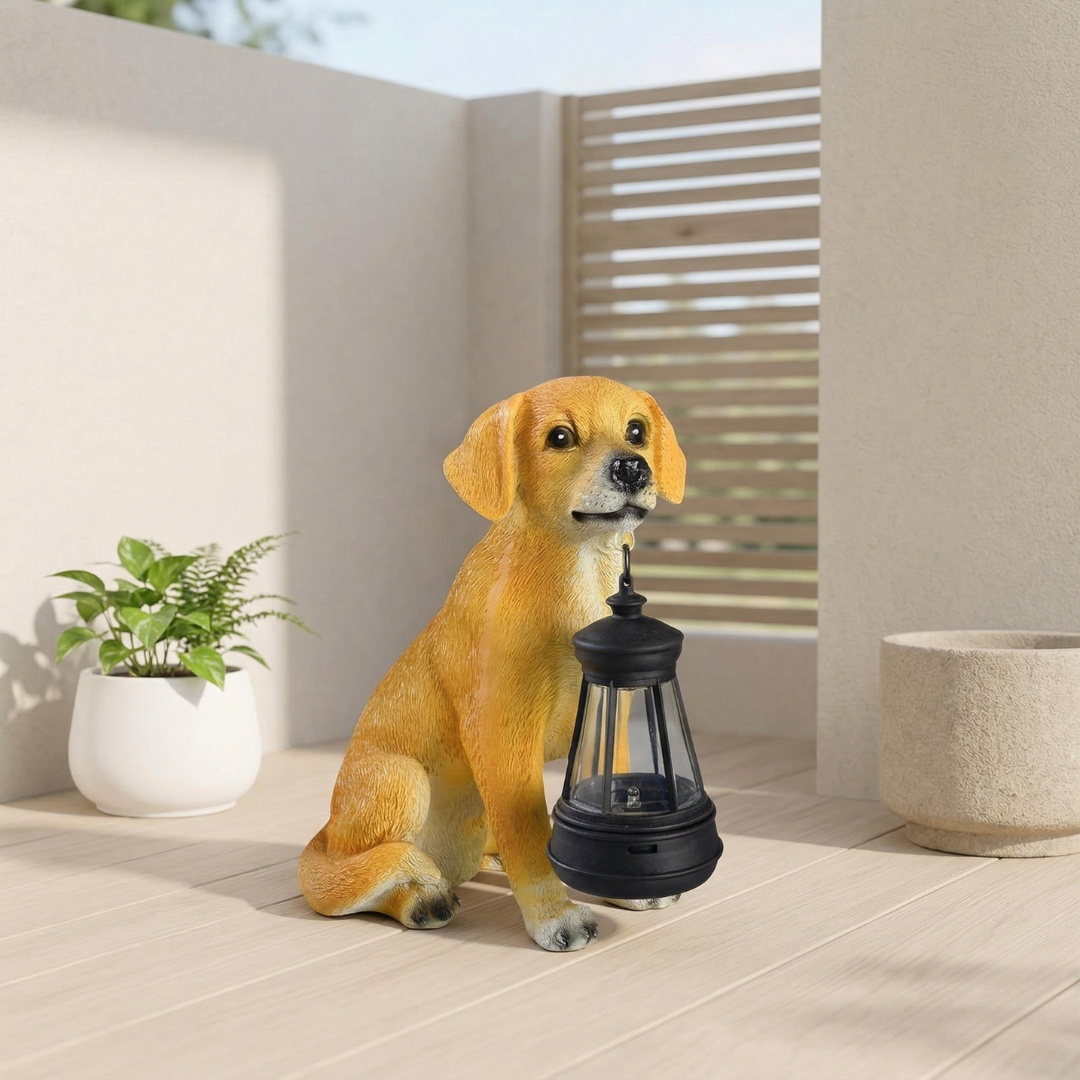 Statua Solare per Cani da Giardino per Giardini Esterni e Patios | Lersk