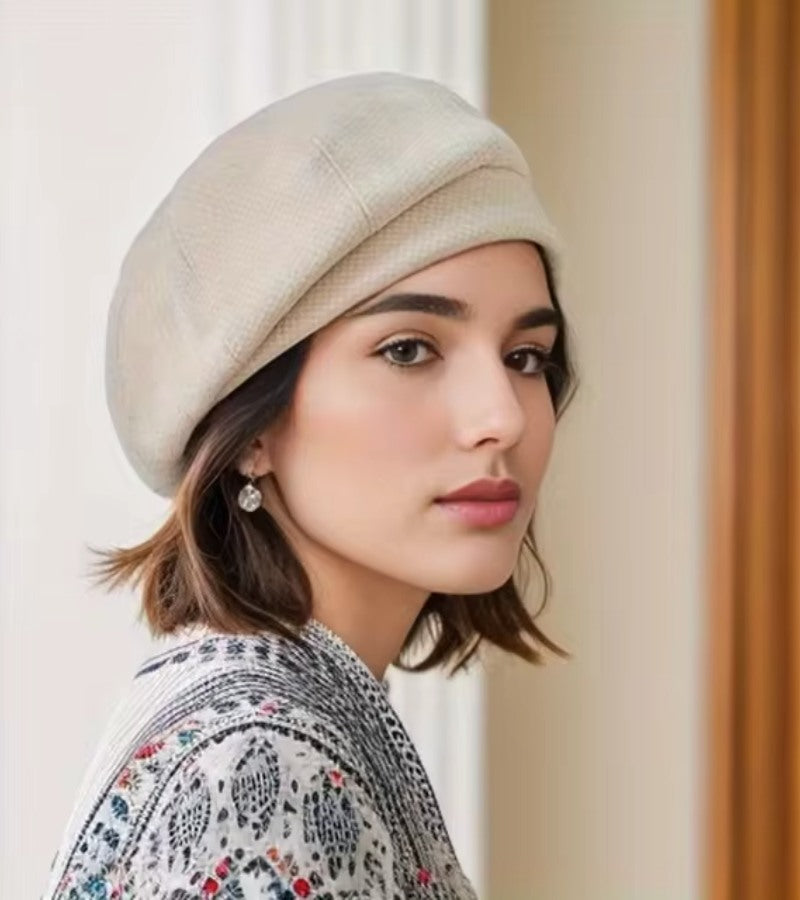 Elegant kvindelig kasket med pariserchic stil og åndbart blødt stof One Size | Lersk