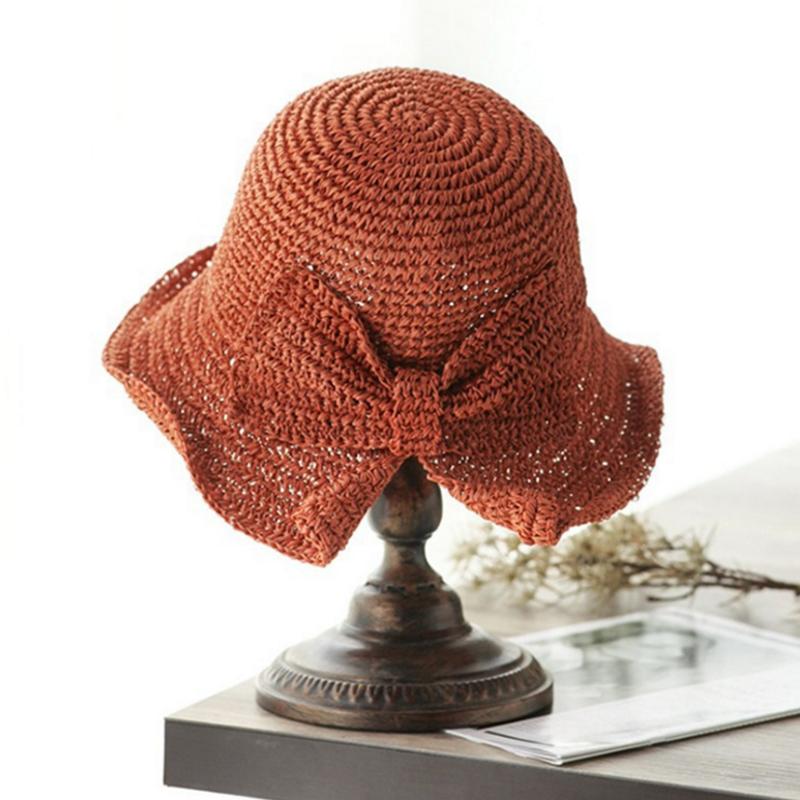 Retro Folding Straw Hat With Bow Retro Folding Straw Hat With Bow Retro Folding Straw Hat With Bow | Lersk