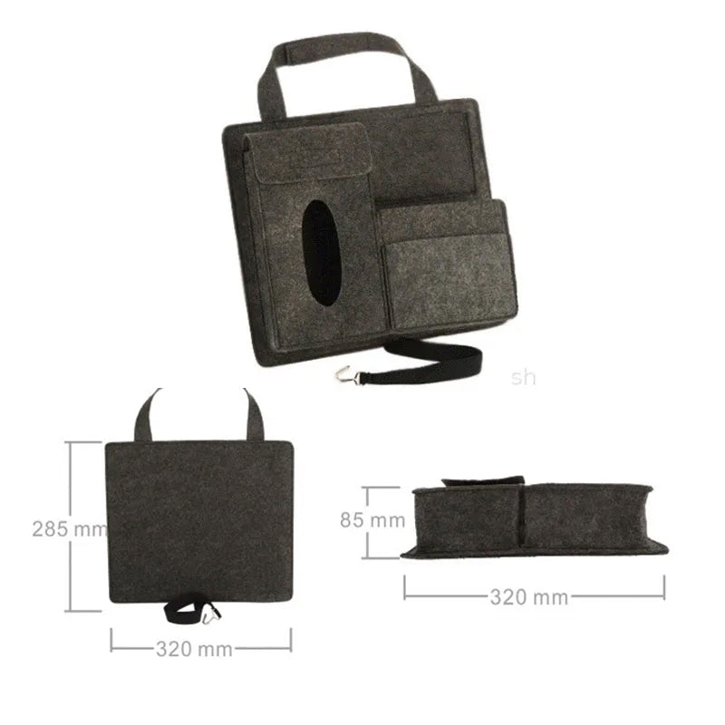 Navaro Universal Fit Felt Car Seat Back Organizer 4 Pockets | Lersk