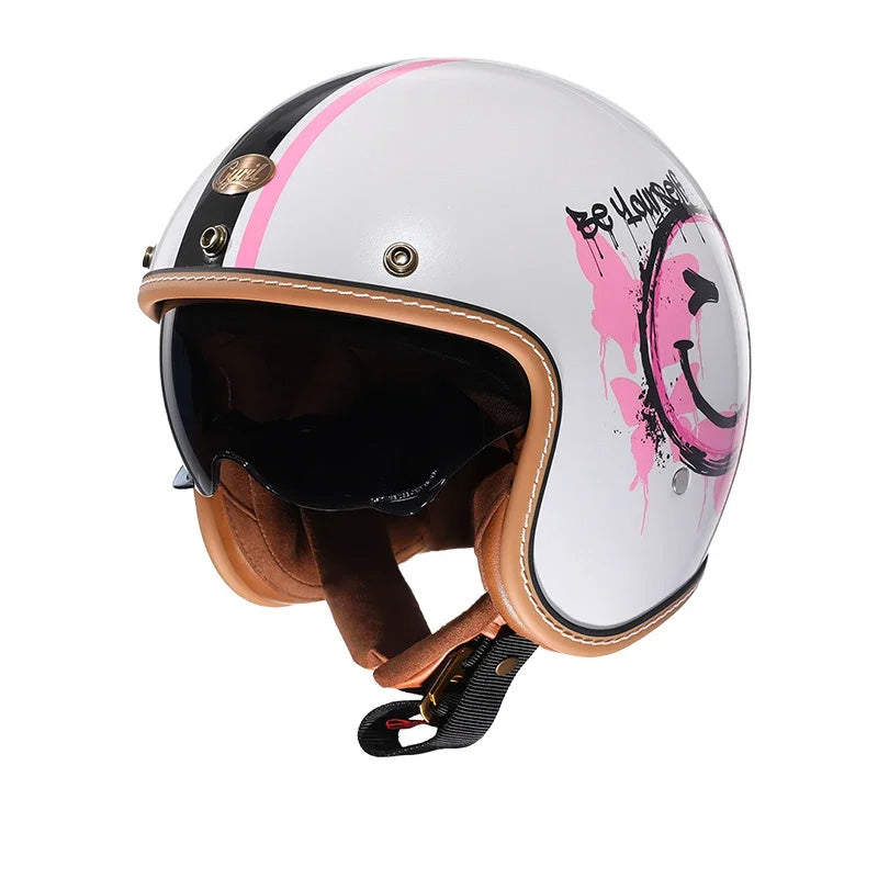 JetLite Retro Open Face Helmet Featherlight Comfort DOT ECE Approved For Riders | Lersk