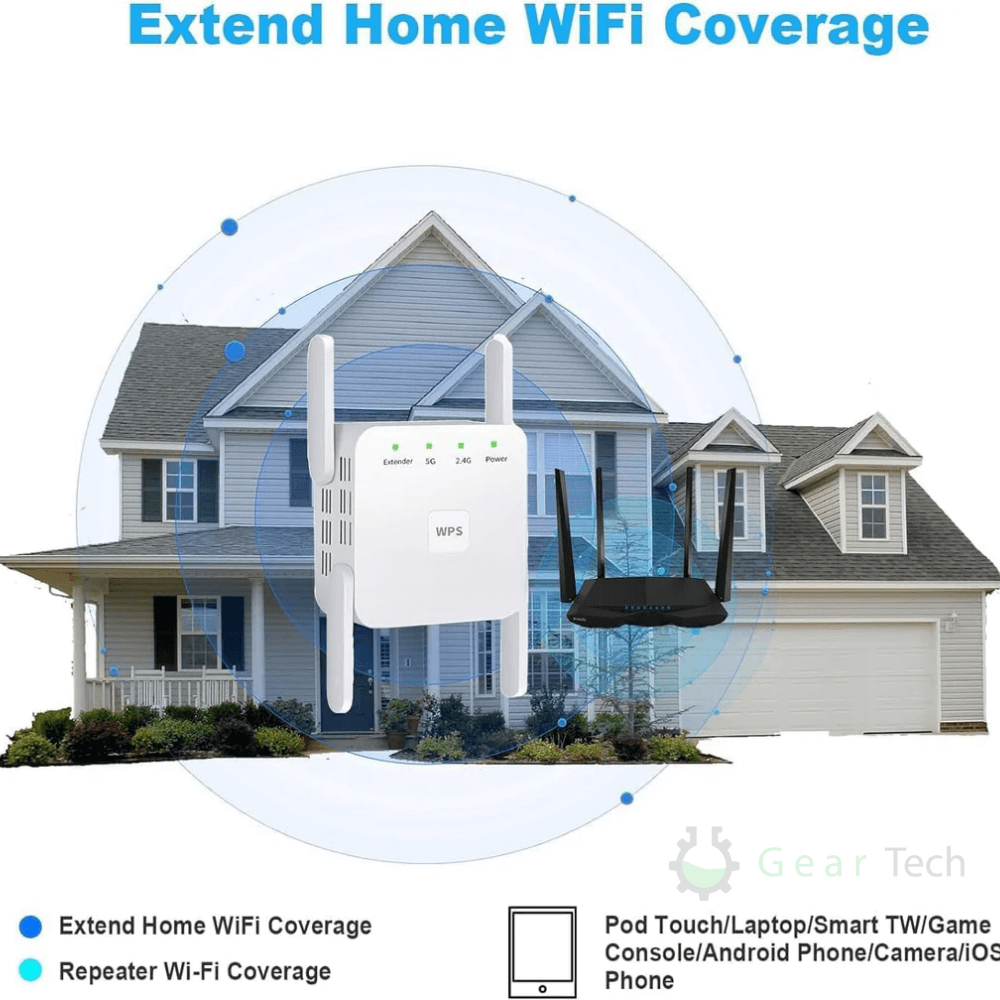Extensor WiFi AeroLink Dual-Band 5G para Casa e Jardim | Lersk