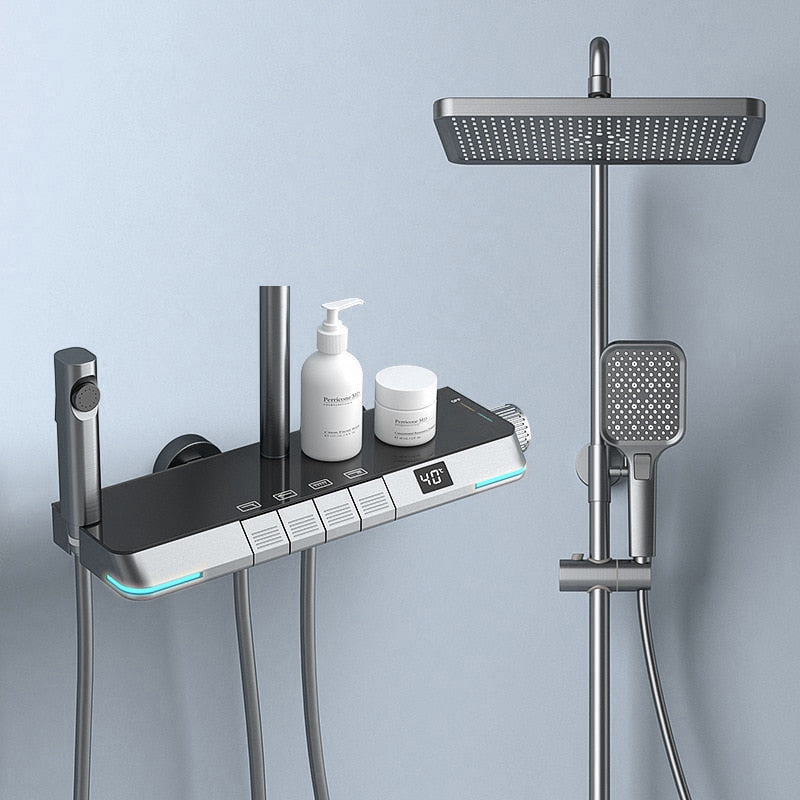 Aurell | Thermostatic Shower System With Digital Display | Lersk
