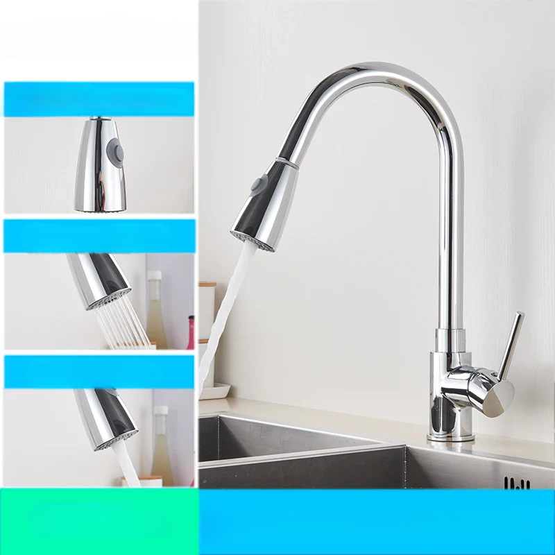 Rubinetto da cucina AeroFlex con beccuccio flessibile nichel spazzolato | Lersk