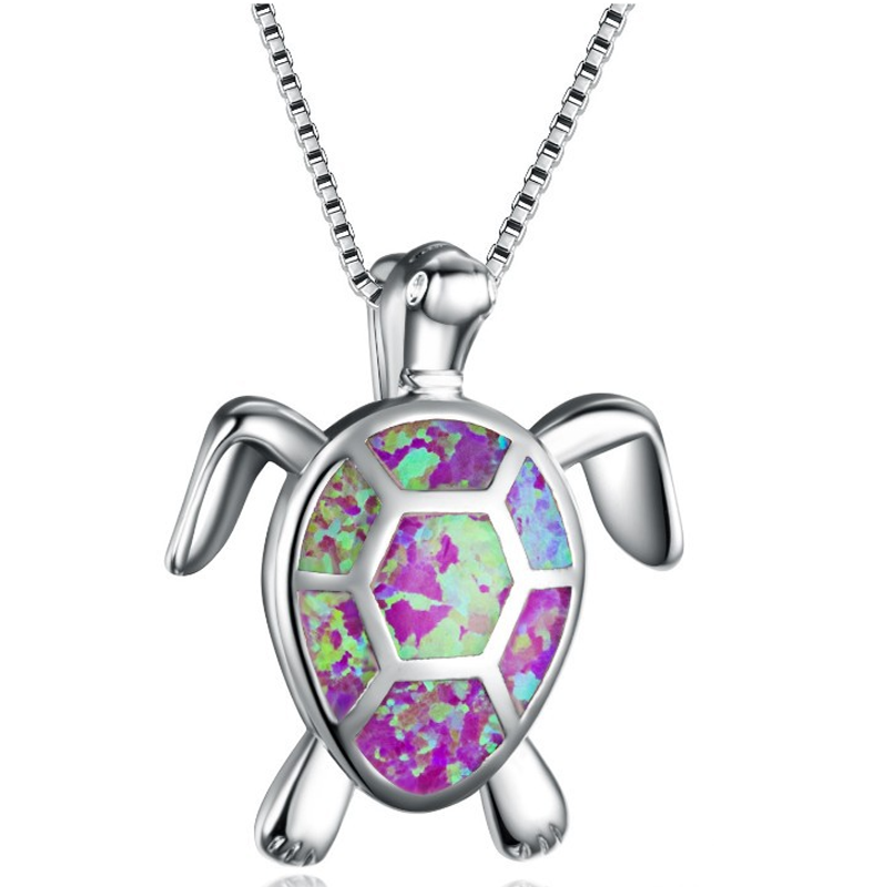 Blue Opal Sea Turtle Necklace Pendant Jewelry For Everyday Travel And Gift Giving | Lersk