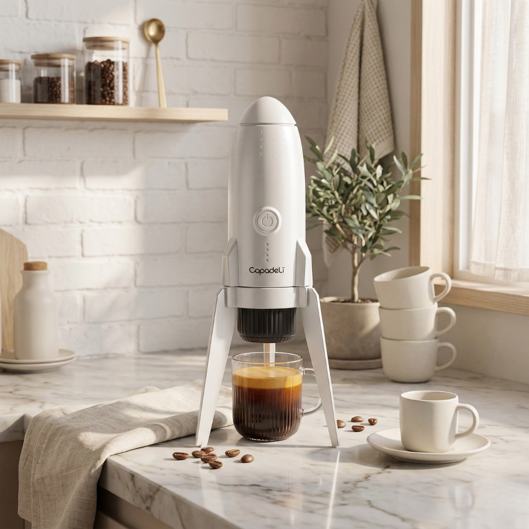 Selbsterhitzende tragbare Espressomaschine für Reisen und den Außenbereich | Lersk
