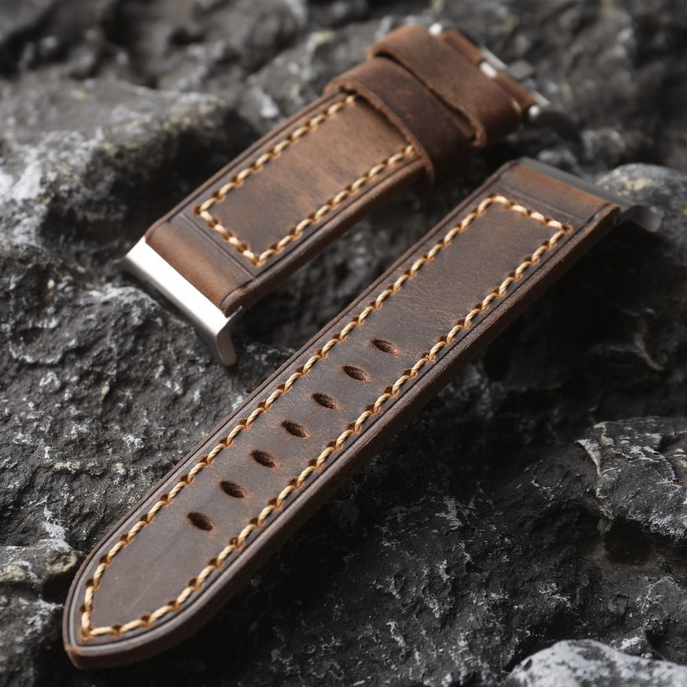 كيسترل | حزام يدوي الصنع بأسلوب متين للساعات الذكية الفائقة - بني عتيق | ليرسك