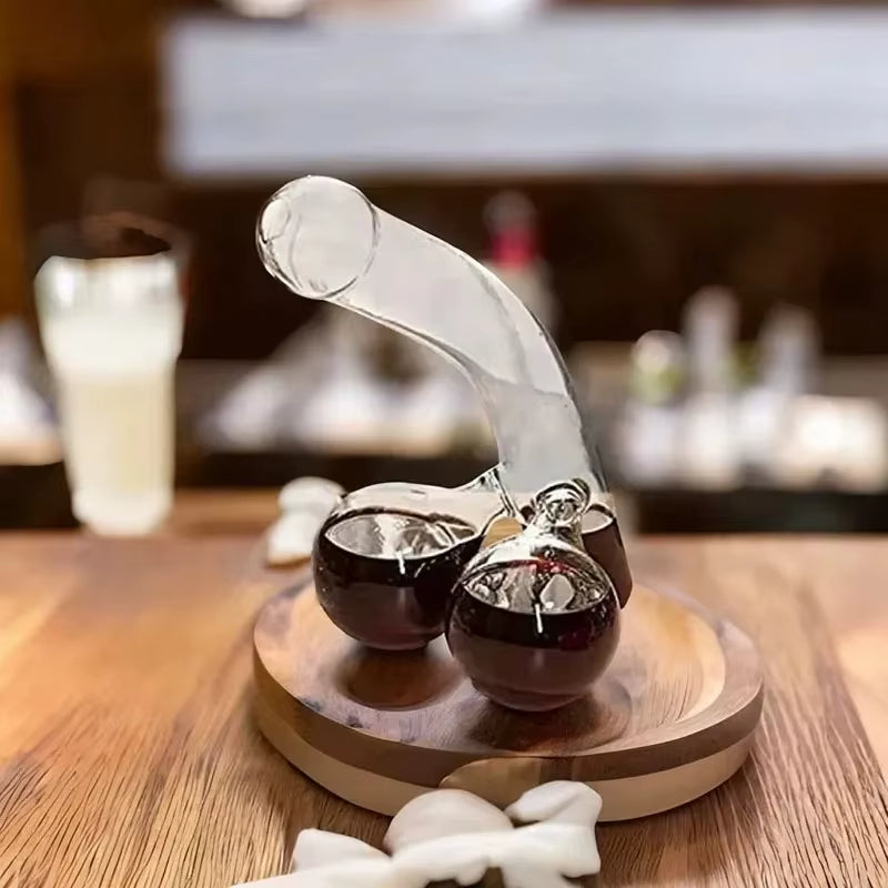Playful Curve Decanter Centerpiece For Wine Service And Elegant Tableside Entertaining | Lersk