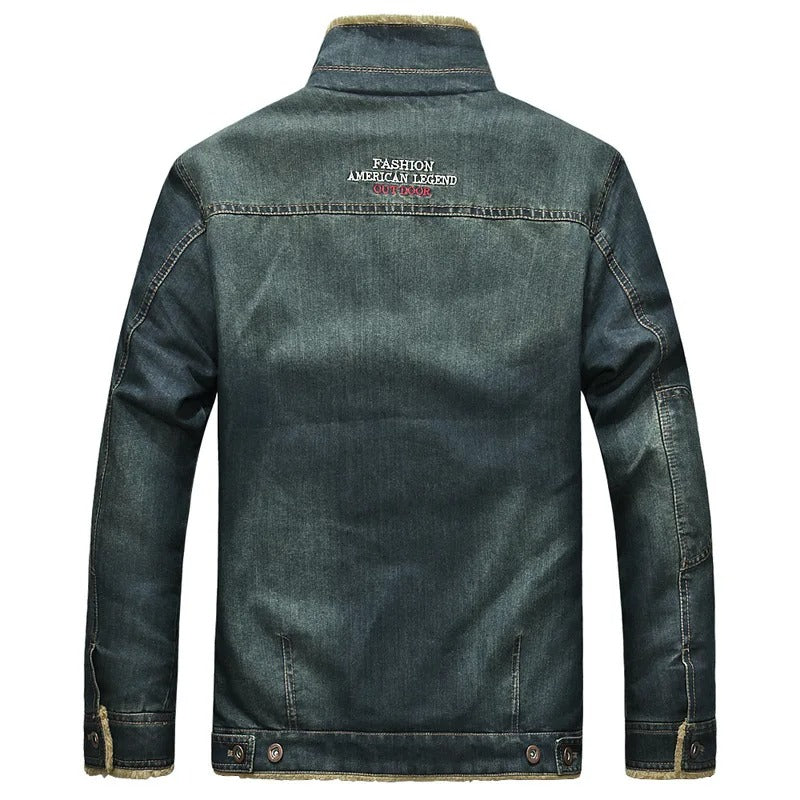 Valeon Denim Windbreaker Jacket With Cozy Fleece Lining | Lersk