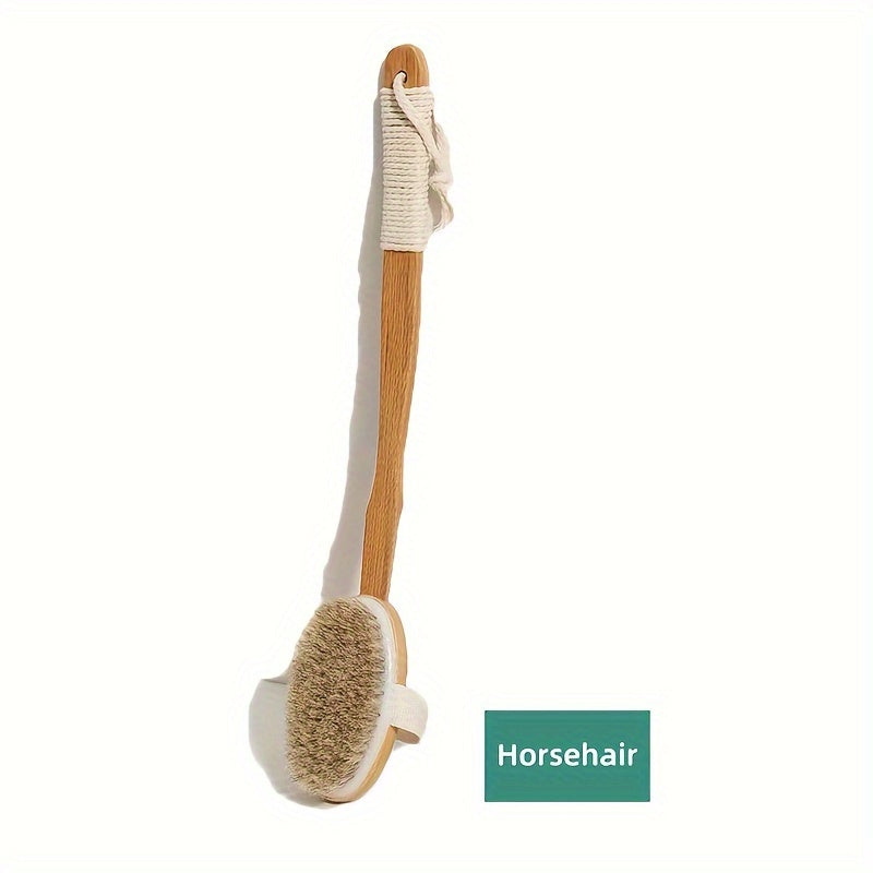 Esponja de limpieza con cerdas de jabalí para ducha con mango largo de madera Cepillo de baño con cerdas suaves y naturales | Lersk